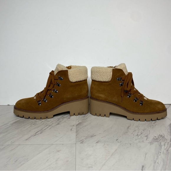 Blondo Devin Waterproof Lace Up Suede Camel Bootie 7M - Picture 7 of 15